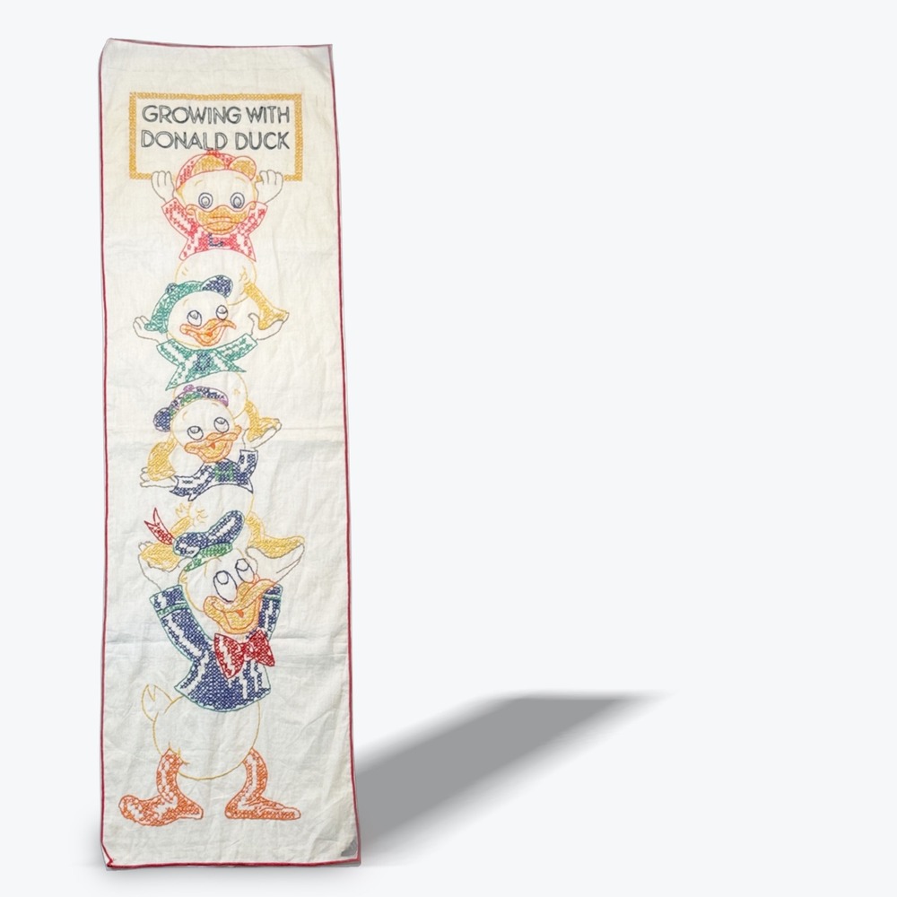 Vintage Disney Donald Duck Growth Chart Paragon Needlecraft Cross Stitch 38in